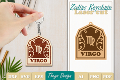 Virgo Keychain Lasercut | Keycahin Design | Zodiac Sign Product Image 1