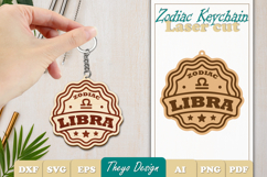 Libra Keychain Lasercut | Keycahin Design | Zodiac Sign Product Image 1