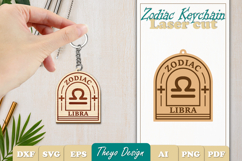 Libra Keychain Lasercut | Keycahin Design | Zodiac Sign Product Image 1
