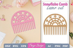 20 Design Laser Cut Wooden Hair Comb | Snowflake Comb SVG Product Image 9