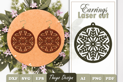 20 Design Snowflake Earrings Laser Cut | Mandala Earrings Product Image 9