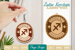 Sagitarius Keychain Lasercut | Keycahin Design | Zodiac Sign Product Image 1