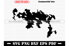 Mississinewa Lake Indiana Map SVG PNG DXF EPS PDF Product Image 1