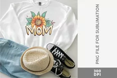 Mom with Sunflowers Sublimation PNG, Mother's Day Mug Design Product Image 1