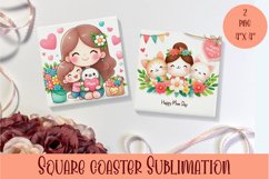 Square Coaster sublimation | Mom and baby Product Image 1