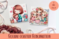 Square Coaster sublimation | Mom and baby Product Image 1