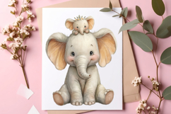 Mom and baby animals clipart Product Image 2