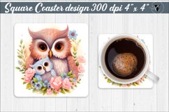 Square Coaster | Mom and baby sublimation Product Image 1