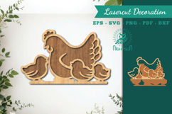 Mom and Baby Chick Lasercut Decoration SVG Product Image 1