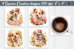 Square Coaster sublimation | Mom and baby Dog Product Image 1