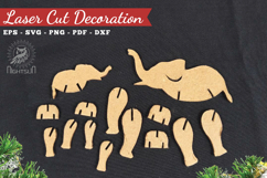 Mom And Baby Elephant Laser Cut Home Decor SVG Product Image 2
