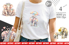 Mom Baby Elephant Love Art Sublimation Product Image 1