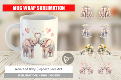 Mom Baby Elephant Love Art Mug Wrap Product Image 1