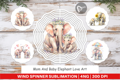 Mom Baby Elephant Love Art Wind Spinner Product Image 1