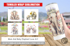 Mom And Baby Elephant Love Art Tumbler Product Image 1