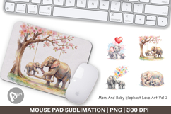Mom And Baby Elephant Love Mouse Pad Product Image 1