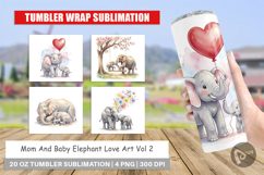 Mom And Baby Elephant Love Art Tumbler Product Image 1
