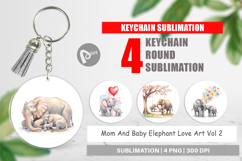 Mom And Baby Elephant Love Keychain Product Image 1