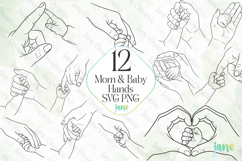Mom And Baby Hands SVG PNG Clipart Bundle Product Image 1