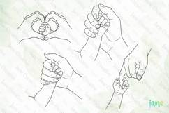 Mom and baby hands SVG PNG Product Image 1