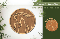 Mom and Baby Horse Lasercut Decoration SVG Product Image 1