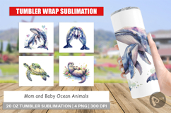Mom and Baby Ocean Animals Tumbler Product Image 1