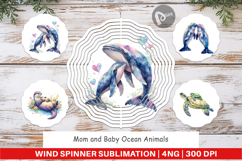 Mom and Baby Ocean Animals Wind Spinner Product Image 1