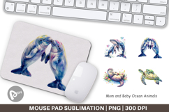 Mom and Baby Ocean Animals Mouse Pad Product Image 1