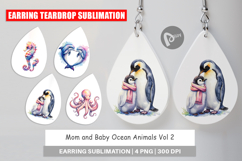Mom and Baby Ocean Animals Earring Product Image 1