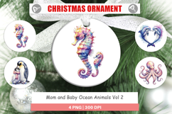 Mom and Baby Ocean Animals Ornament Product Image 1