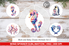 Mom and Baby Ocean Animals Wind Spinner Product Image 1