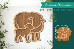 Mom and Baby Sheep Lasercut Decoration SVG Product Image 1