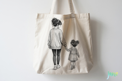 Mom and Daughter Line Art PNG Bundle Product Image 5