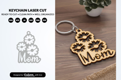 Mom and Flowers Keychain Laser Cut SVG Product Image 2