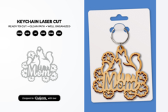 Mom and Flowers Keychain Laser Cut SVG Product Image 2