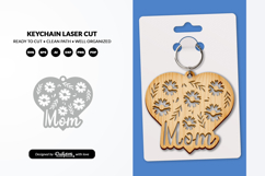 Mom and Flowers Keychain Laser Cut SVG Product Image 2