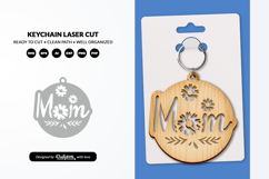Mom and Flowers Keychain Laser Cut SVG Product Image 1
