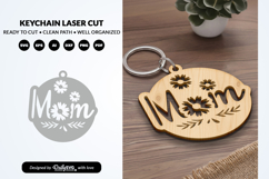 Mom and Flowers Keychain Laser Cut SVG Product Image 2