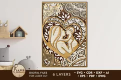 MOM BABY Laser Cut Files Mother's Day, Gift for Family Product Image 1
