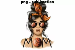 Mom Basketball Illustration | Png File | For Sublimation Product Image 1