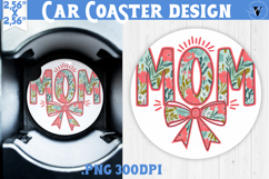 Mothers day Car Coaster | Flowers, Bow | MOM Product Image 1