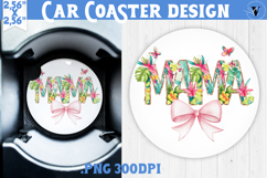 Mothers day Car Coaster | Flowers, Bow | Mama Product Image 1