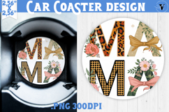 Mothers day Car Coaster | Flowers, Bow | Mama Product Image 1