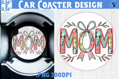 Mothers day Car Coaster | Flowers, Bow | MOM Product Image 1