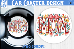 Mothers day Car Coaster | Flowers, Bow | Mama Product Image 1