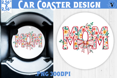 Mothers day Car Coaster | Flowers, Bow | Mama Product Image 1
