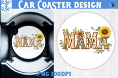 Mothers day Car Coaster | Flowers, Bow | Mama Product Image 1