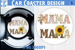 Mothers day Car Coaster | Flowers, Bow | Mama Product Image 1