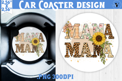 Mothers day Car Coaster | Flowers, Bow | Mama Product Image 1