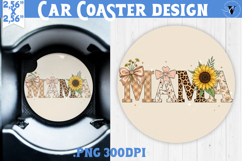 Mothers day Car Coaster | Flowers, Bow | Mama Product Image 1